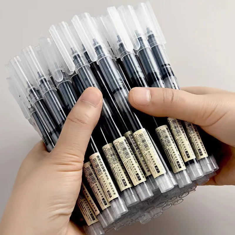 10-Pack of High-Capacity Direct Liquid Rollerball Pens, Suitable for Office Work and Study, Gel Ink Pens