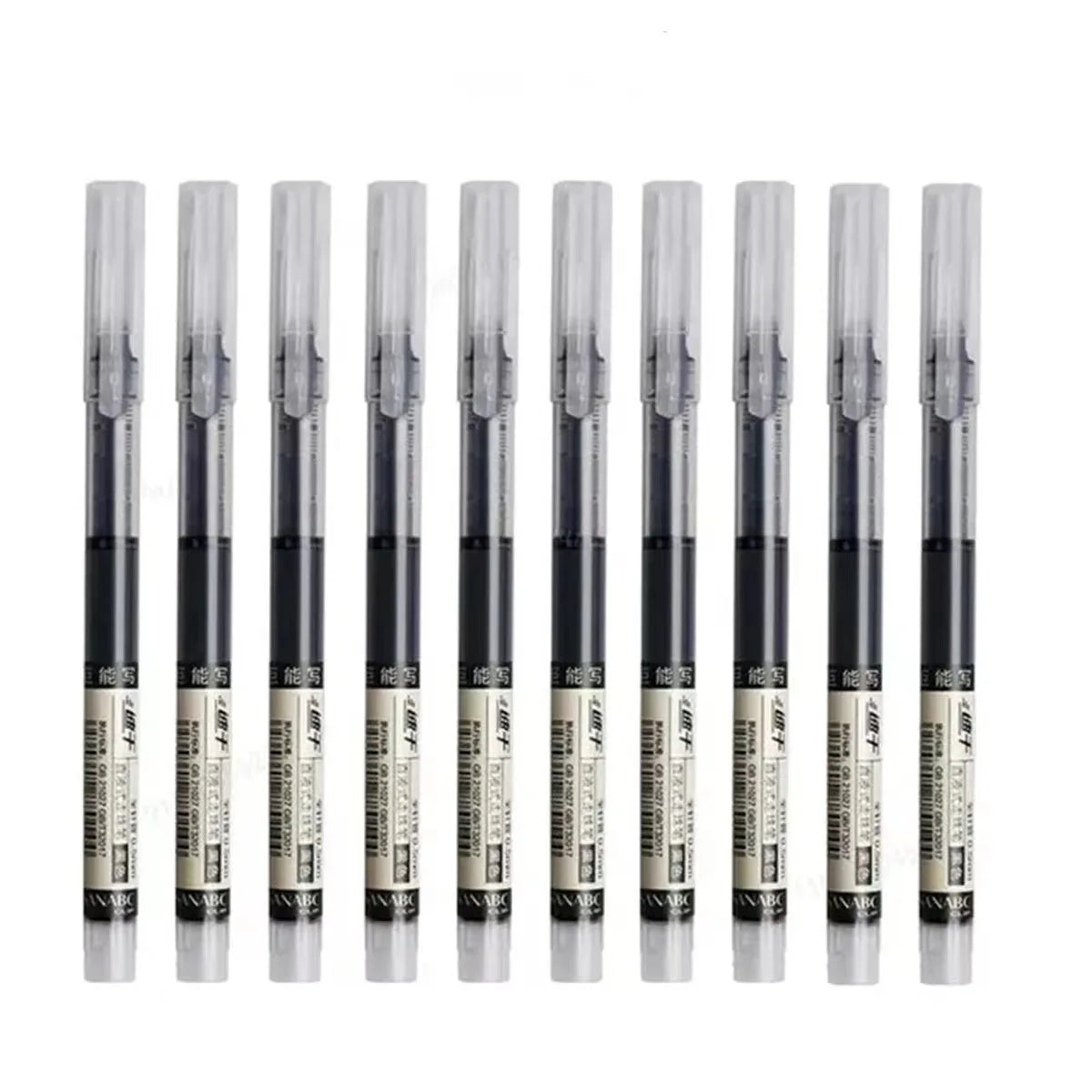 10-Pack of High-Capacity Direct Liquid Rollerball Pens, Suitable for Office Work and Study, Gel Ink Pens