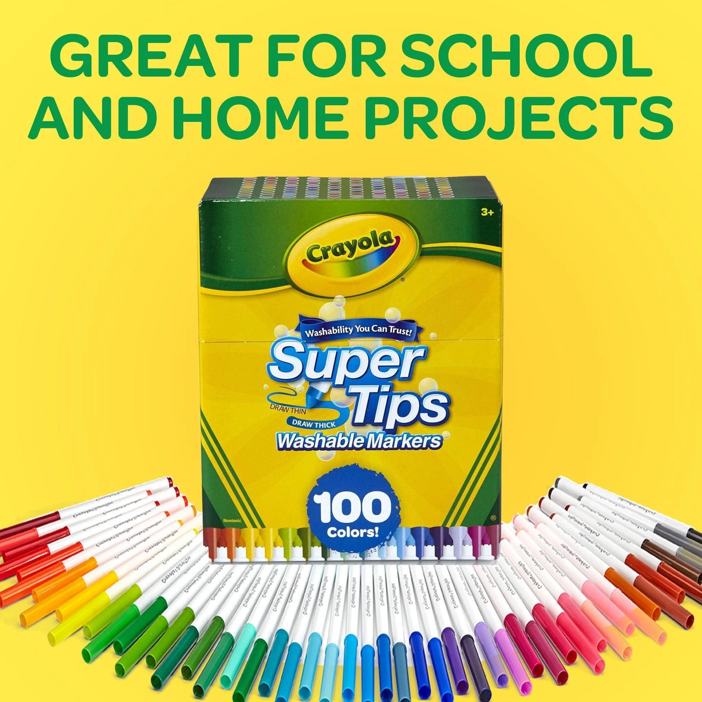 Super Tips Washable Markers for Kids, 100 Ct, Holiday Gifts for Kids and Teens, Classroom Must Haves