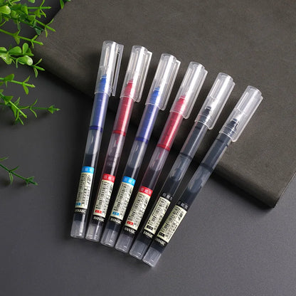 10-Pack of High-Capacity Direct Liquid Rollerball Pens, Suitable for Office Work and Study, Gel Ink Pens