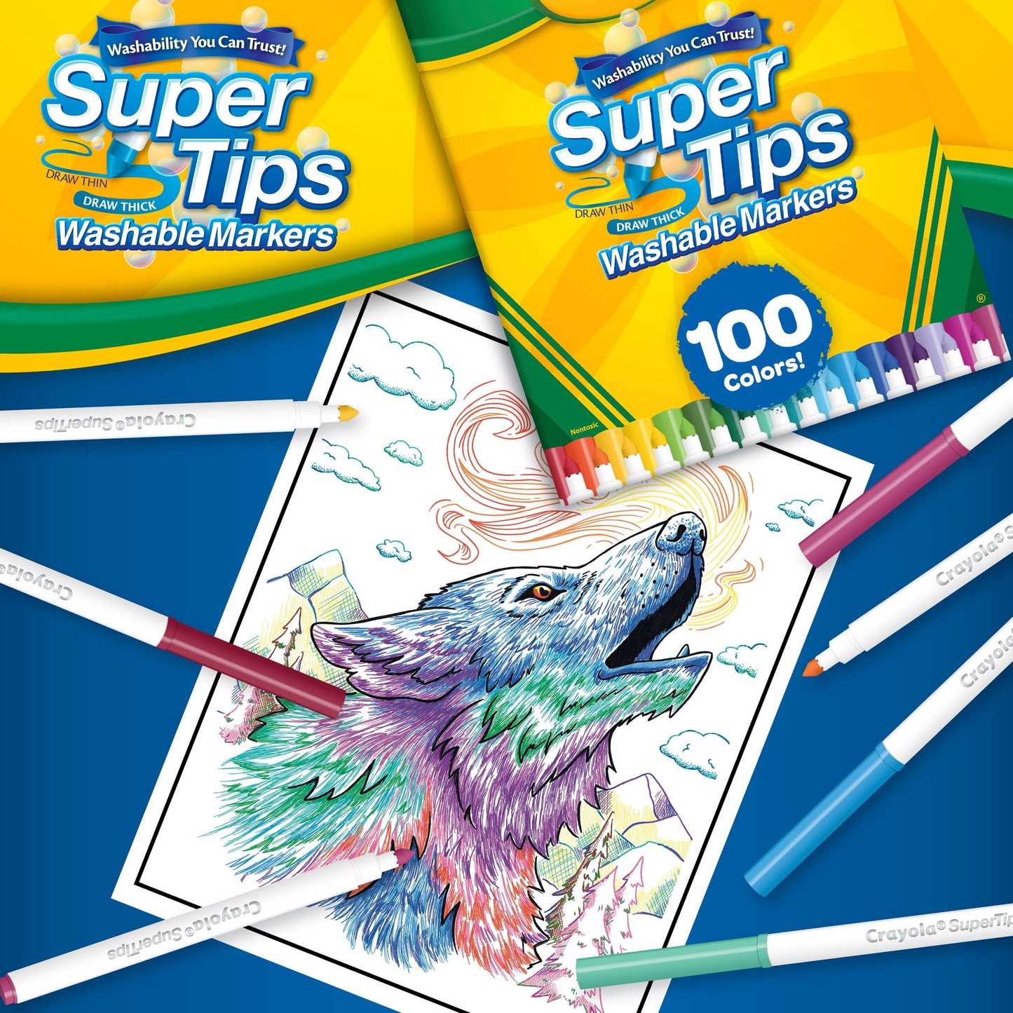 Super Tips Washable Markers for Kids, 100 Ct, Holiday Gifts for Kids and Teens, Classroom Must Haves