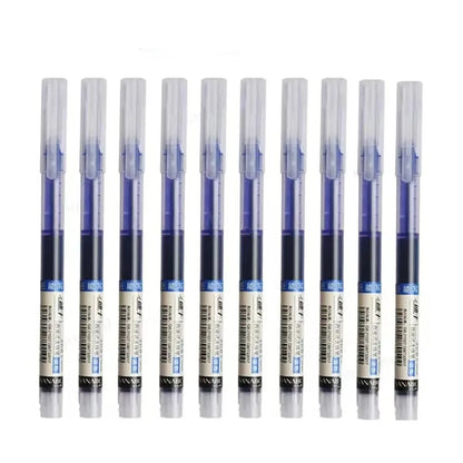 10-Pack of High-Capacity Direct Liquid Rollerball Pens, Suitable for Office Work and Study, Gel Ink Pens