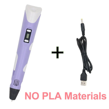 Kids 3D Printing Pen LCD Display Gel Art Craft Printer PLA/ABS Filament 3D Drawing Printing Pen for Kids/Adults Creative Drawing