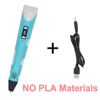 Kids 3D Printing Pen LCD Display Gel Art Craft Printer PLA/ABS Filament 3D Drawing Printing Pen for Kids/Adults Creative Drawing